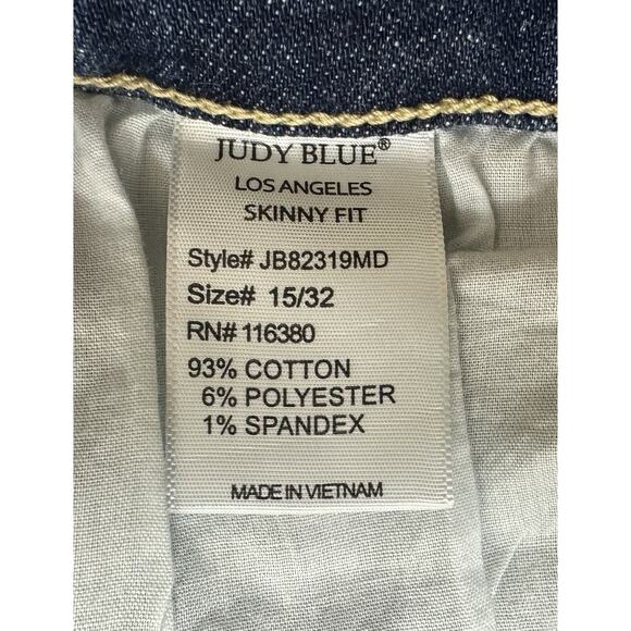 Judy Blue Penelope High Rise Button Fly Blue Stretch Denim Jeans 15/32 (29.5) - Picture 3 of 10
